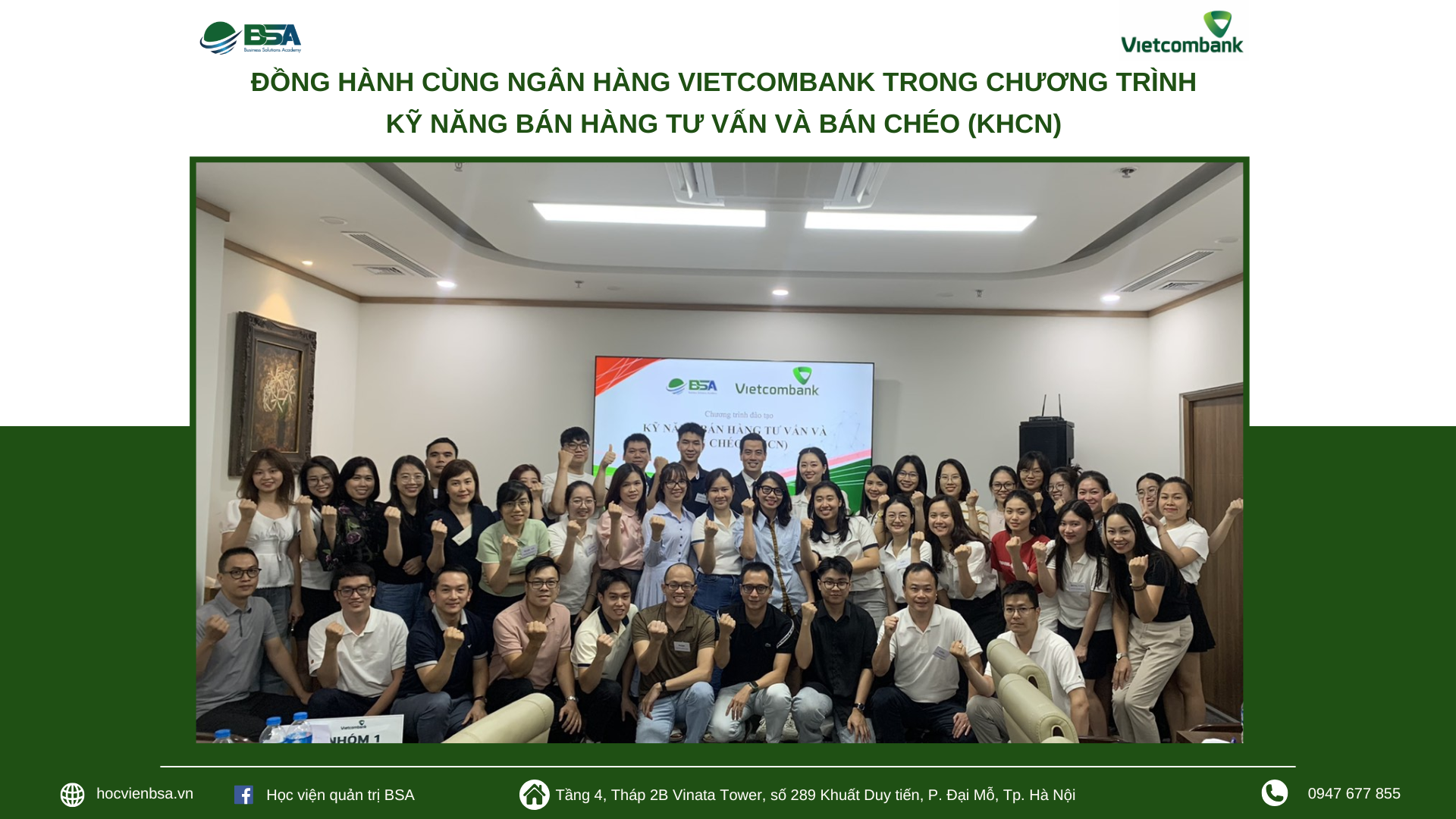 Hình ảnh chương trình đào tạo thực tế do BSA đồng hành cùng Vietcombank